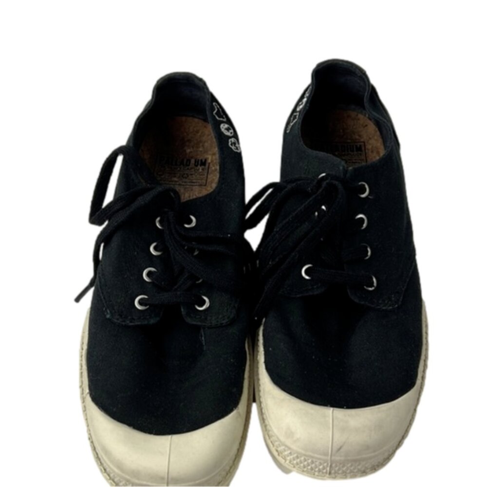 Palladium Organic  Collection Black Canvas Lace Up Sneakers